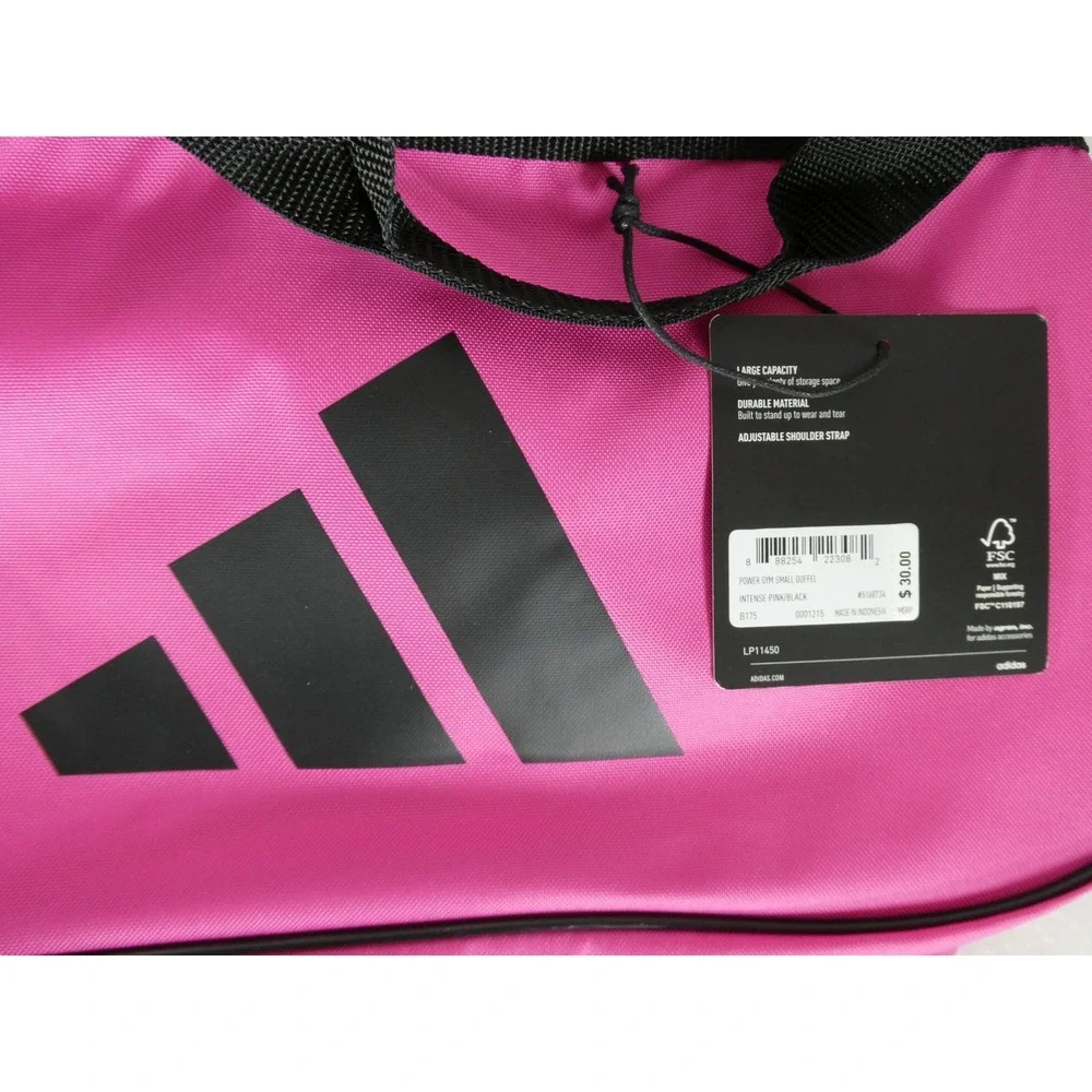 Adidas Power Gym Small Duffle Bag Intense Pink Black‎ Logo Sports Travel